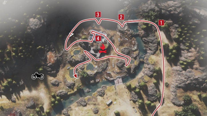 襲撃キャンプ殲滅・ベアクリークの攻略ルートマップ