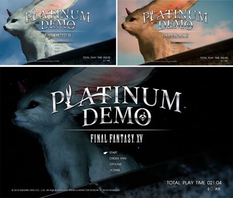 FF15 PLATINUM DEMOのタイトル画面