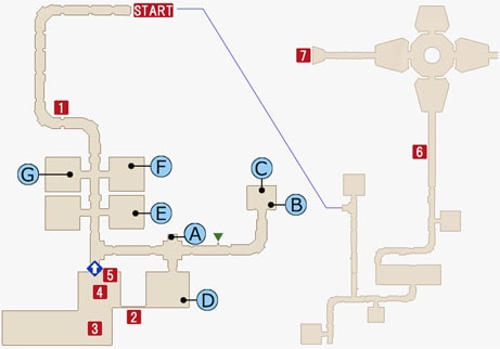 FF15のジグナタス要塞・エリア３のマップ