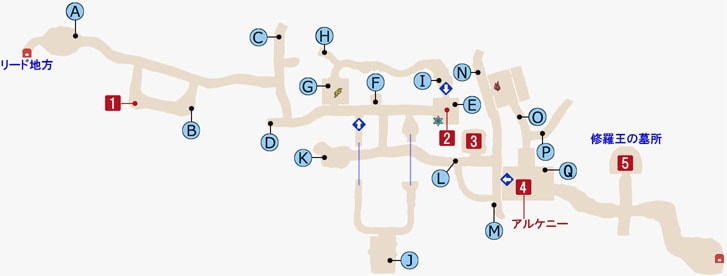キカトリーク塹壕跡のマップ