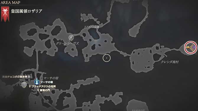 アトラス・眠れる巨人像の居場所のマップ