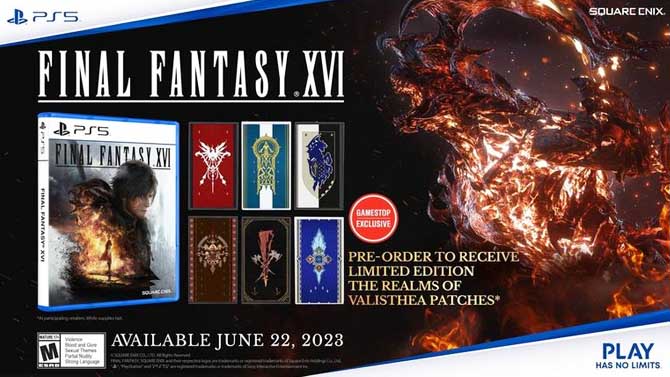Final Fantasy XVI 北米の店舗特典『刺繍パッチ6枚セット』