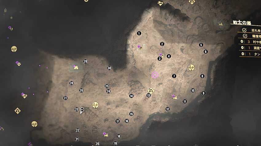戦士の郷のマップ