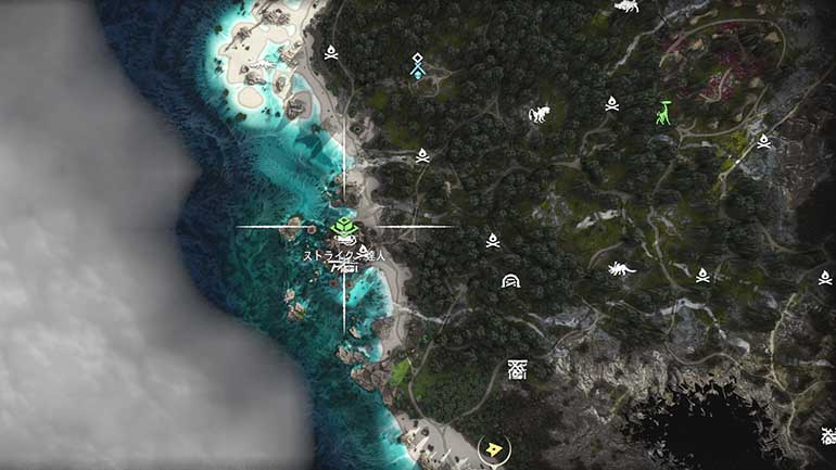 潮の岬でストライクをプレイできる場所マップ