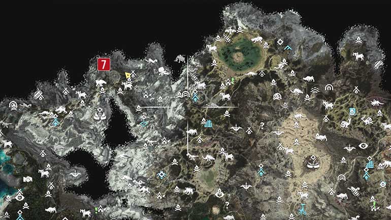 調査ドローン：絶壁の山脈の場所マップ