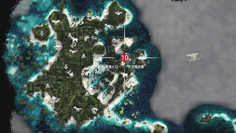 調査ドローン：天空塔の島の場所マップ
