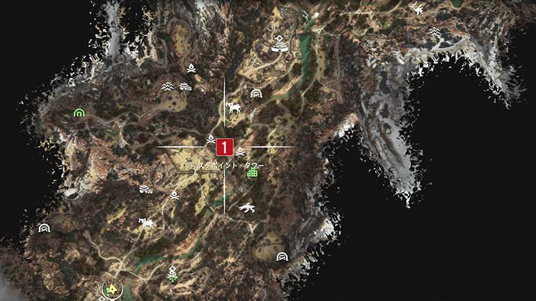 ヴィスタポイント：恐れの谷の場所マップ