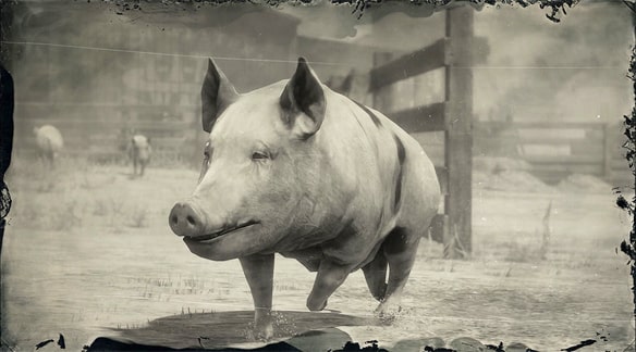 オールド・スポット種の豚の画像