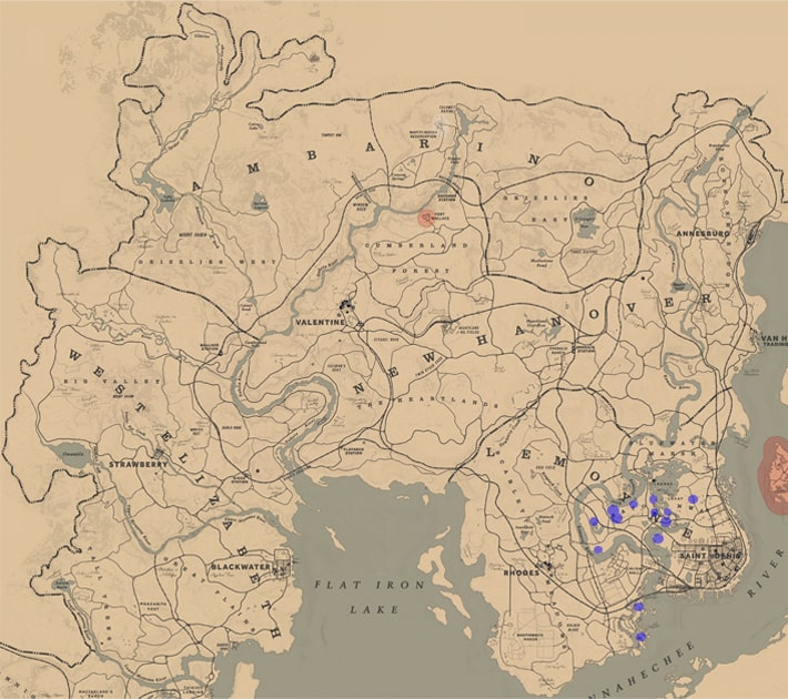 カロライナインコの居場所マップ