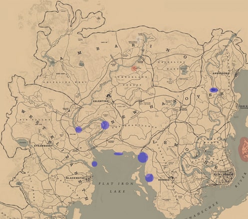 ブルーギルの居場所マップ