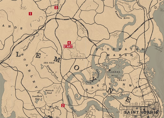 百獣の女王様の発生場所のマップ