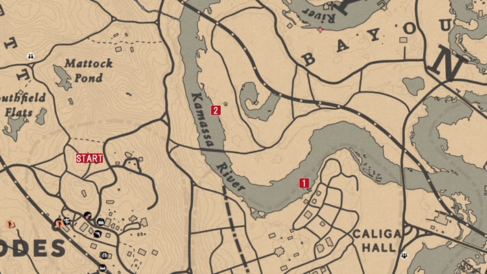 次の目的地の場所のマップ