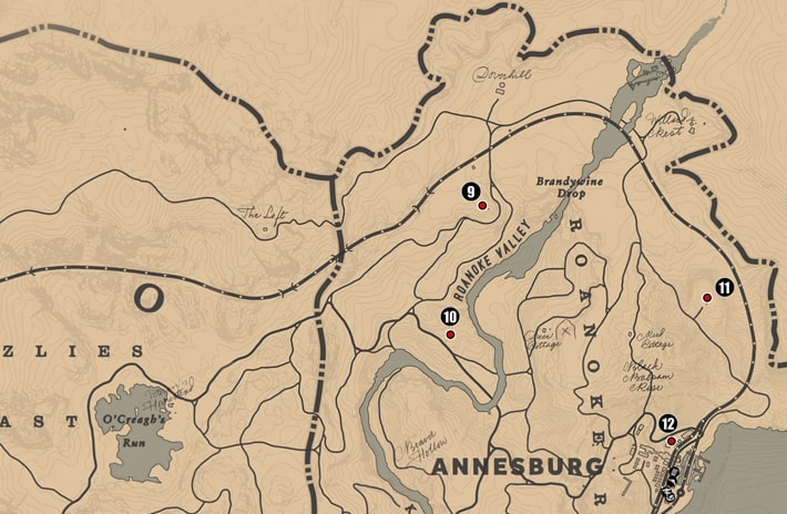 ニューハノーバー州・ロアノークリッジ北側にあるユニークコレクションのマップ