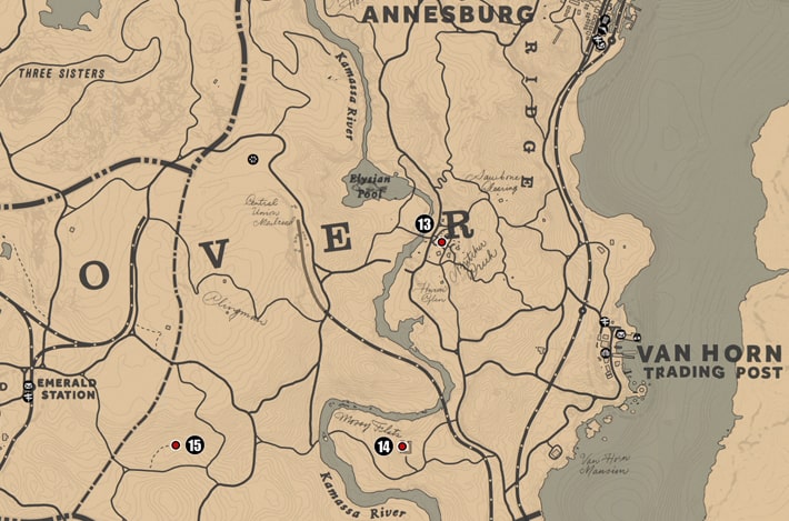 ニューハノーバー州・ロアノークリッジ南側にあるユニークコレクションにあるユニークコレクションのマップ