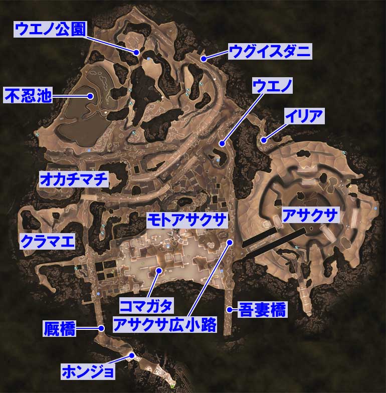 魔界：台東区のマップ