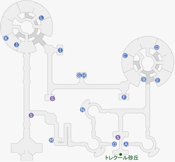 トレクール処刑塔のマップ