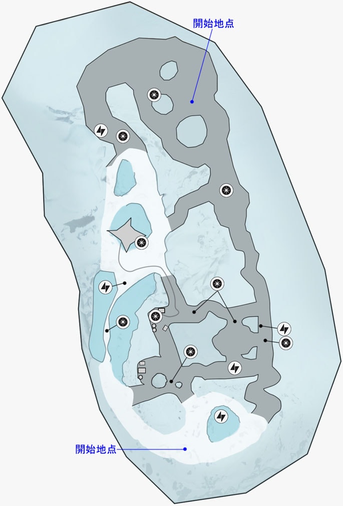 ブラストの氷の洞窟のマップ
