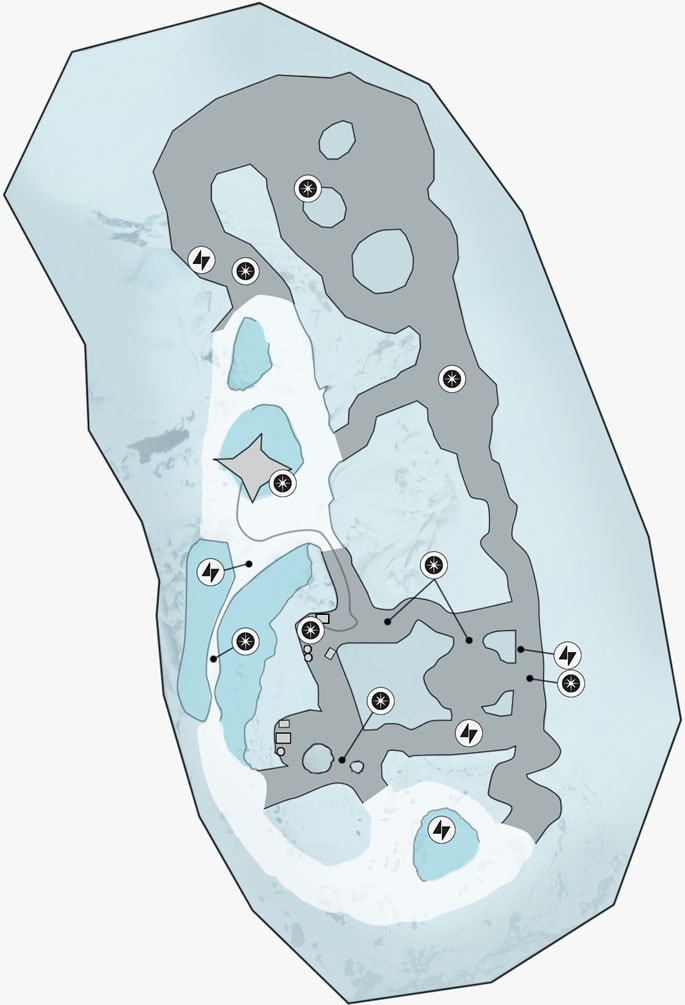 ドロイドランの氷の洞窟のマップ