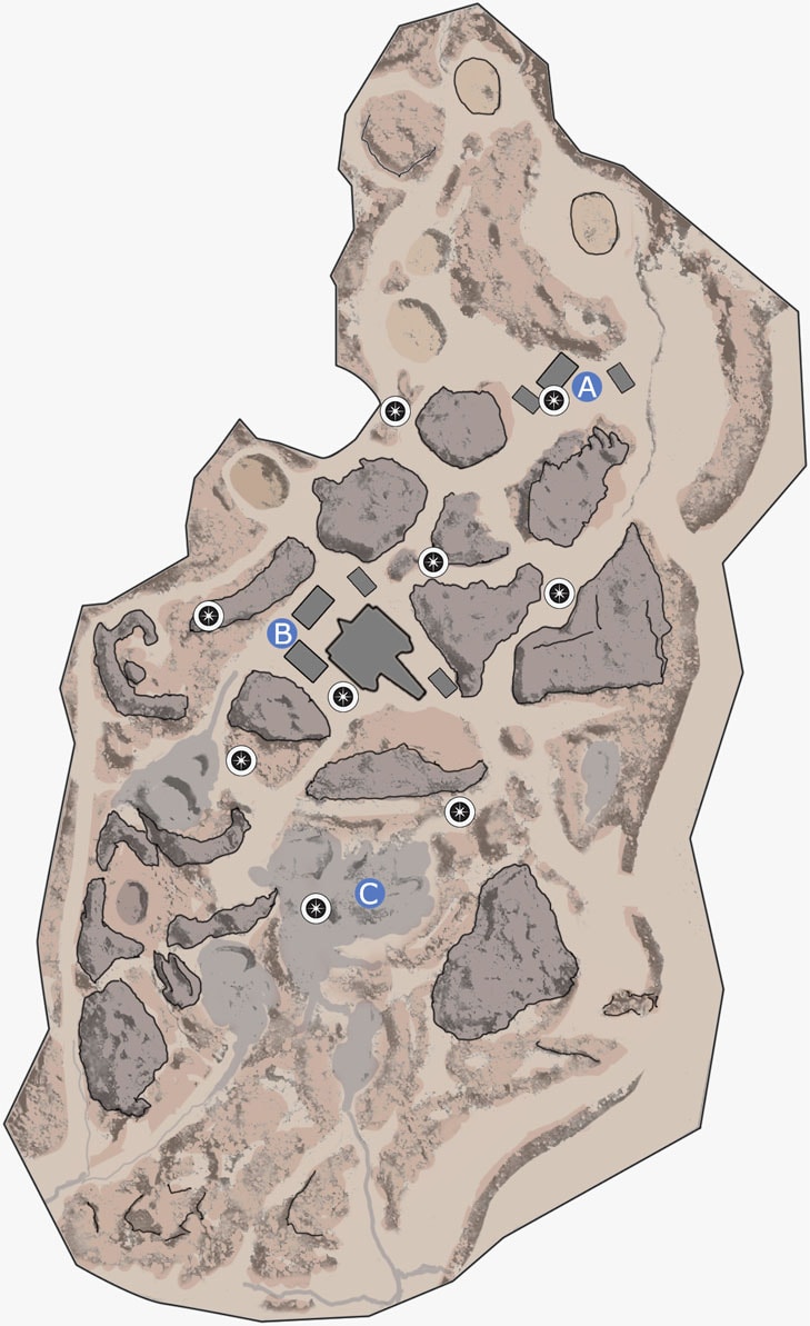 ドロイドランのサルファ・フィールドのマップ