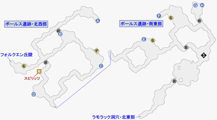 ボールス遺跡のマップ