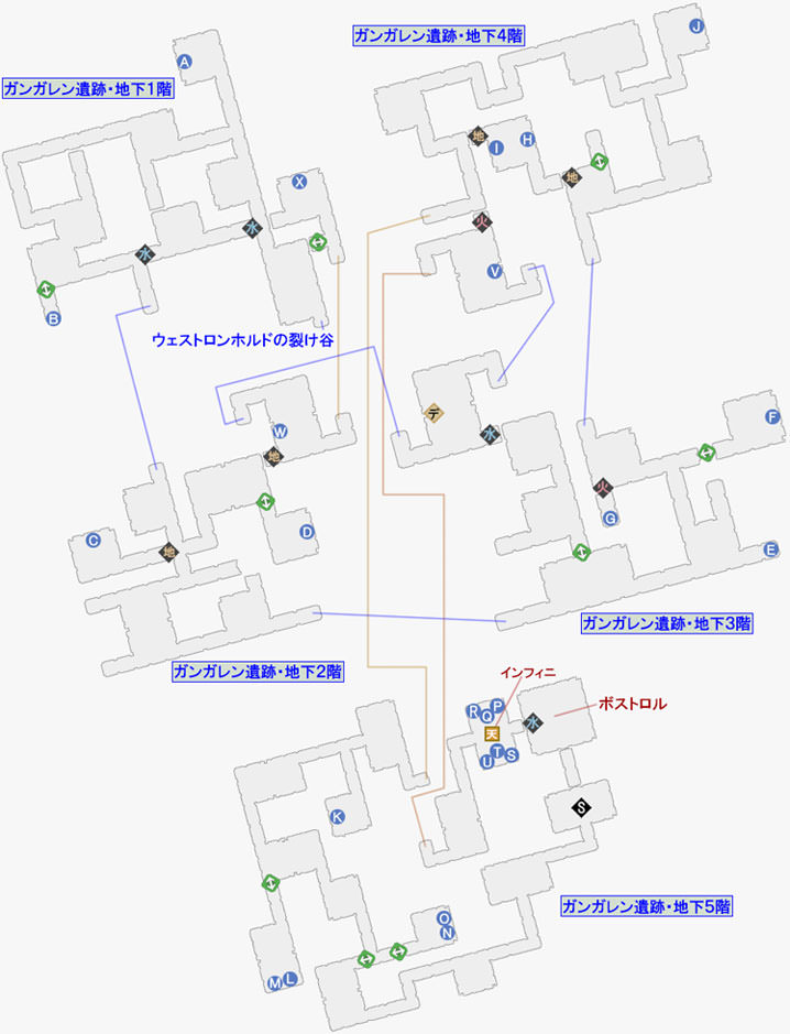 ガンガレン遺跡のマップ