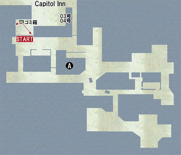 Map A：クリーニング屋の場所