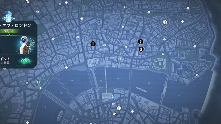 シティ・オブ・ロンドン地区のストリートアートのマップ