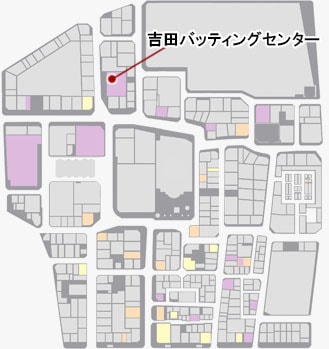 吉田バッティングセンターの場所のマップ