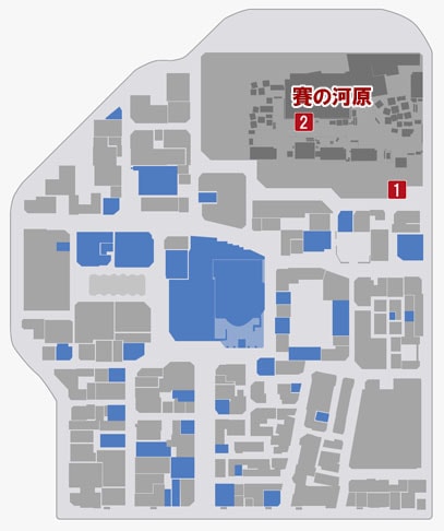 地下闘技場の場所のマップ