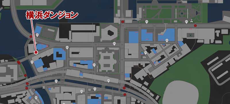 横浜ダンジョンの場所マップ